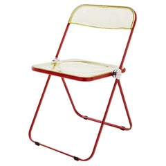 Anonima Castelli Pila Folding Chair in Red and Yellow, Giancarlo Piretti