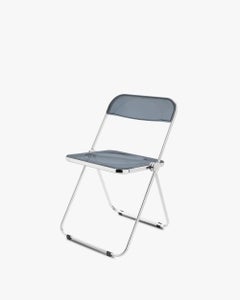 Anonima Castelli Pila Folding Chair in Steel and Smoky black, Giancarlo Piretti