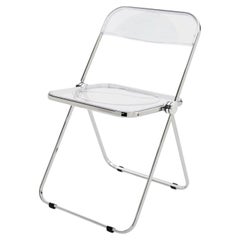 Anonima Castelli Pila Folding Chair in Steel and Transparent, Giancarlo Piretti