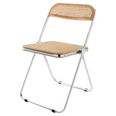 Anonima Castelli Pila Folding Chair in Vienna straw, Giancarlo Piretti