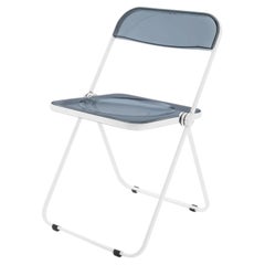 Anonima Castelli Pila Folding Chair in White and Smoky Black, Giancarlo Piretti