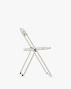 Chaise pliante Anonima Castelli Pila en blanc et transparent, Giancarlo Piretti