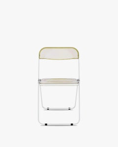 Anonima Castelli Pila Folding Chair in White and Yellow, Giancarlo Piretti