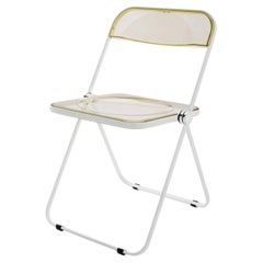 Anonima Castelli Pila Folding Chair in White and Yellow, Giancarlo Piretti