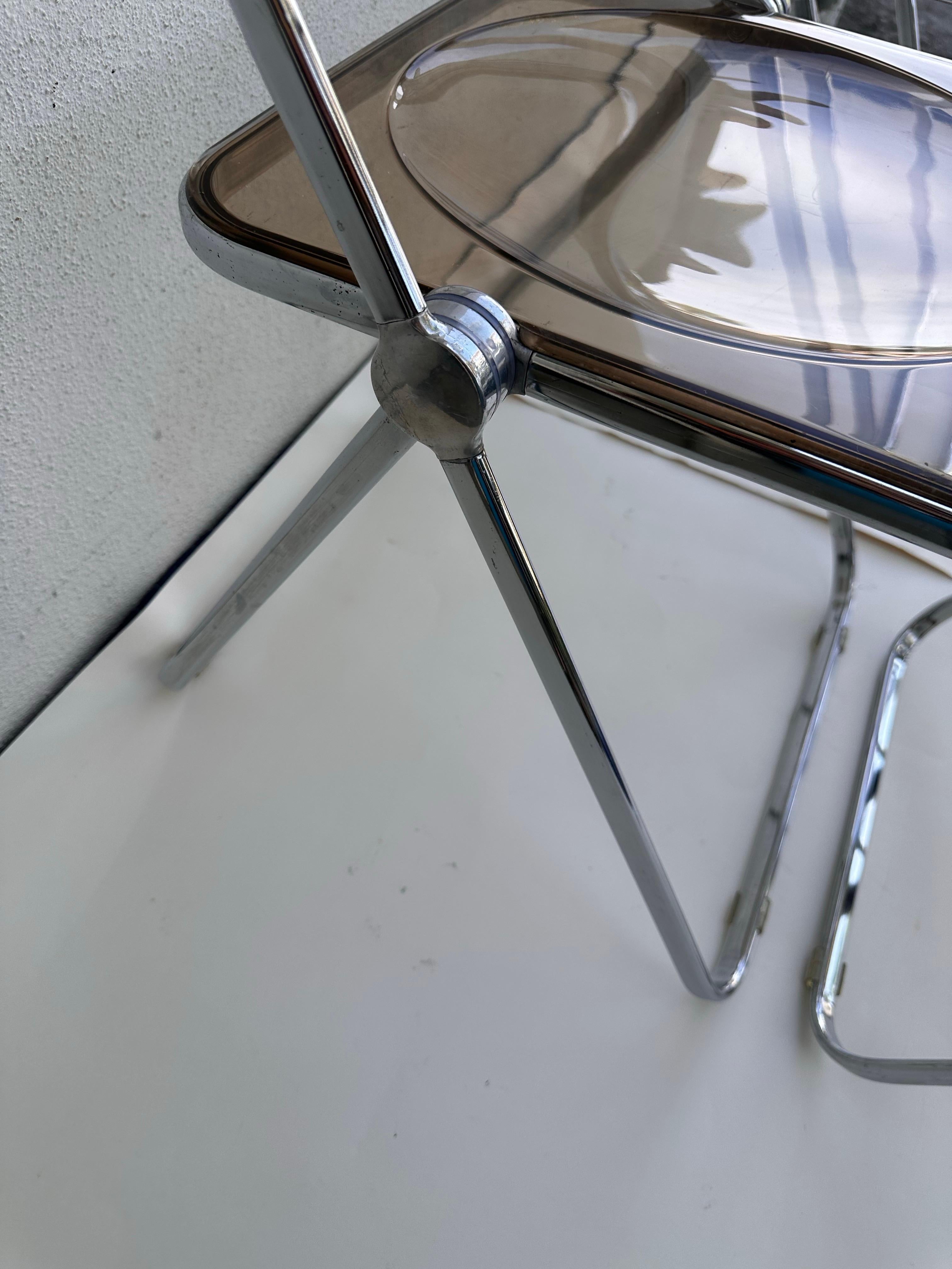 Anonima Castelli Plia Sedie Foldes Giancarlo Piretti Colore Lucite fumé set 4 in vendita 8
