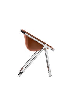 Anonima Castelli Sillón Plona de cuero marrón de Giancarlo Piretti, 1970