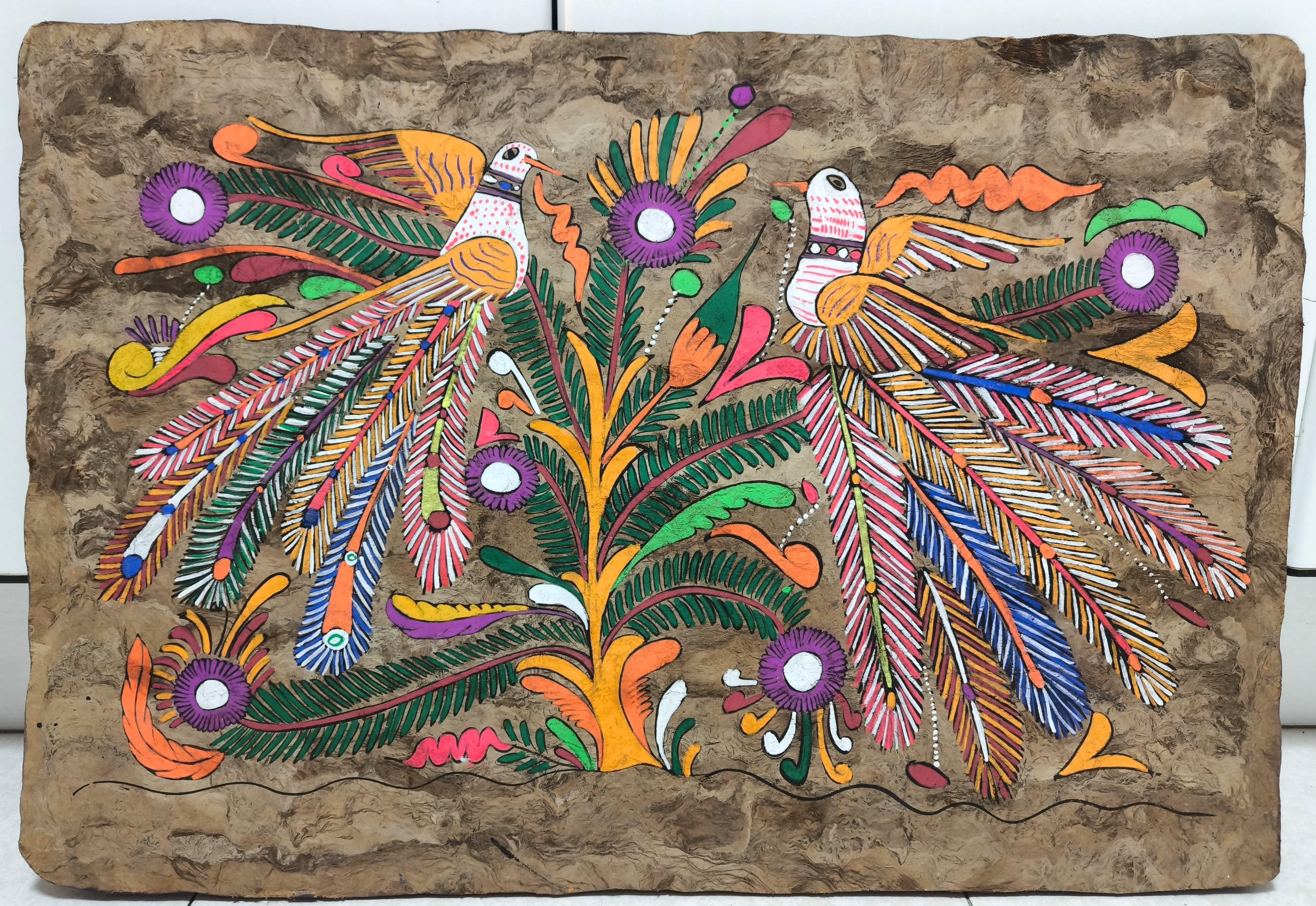 Animal Painting de Anonymous  - Birds and flowers