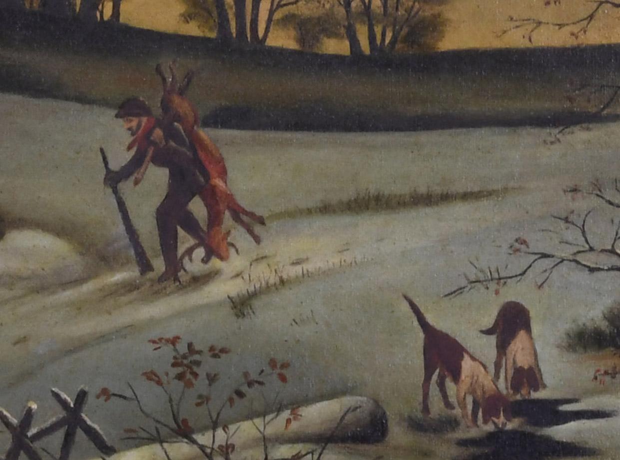 Sans titre (également connu sous le nom de « 1811 THE BACKWOODSMAN''S CHRISTMAS ») - Noir Landscape Painting par Anonymous
