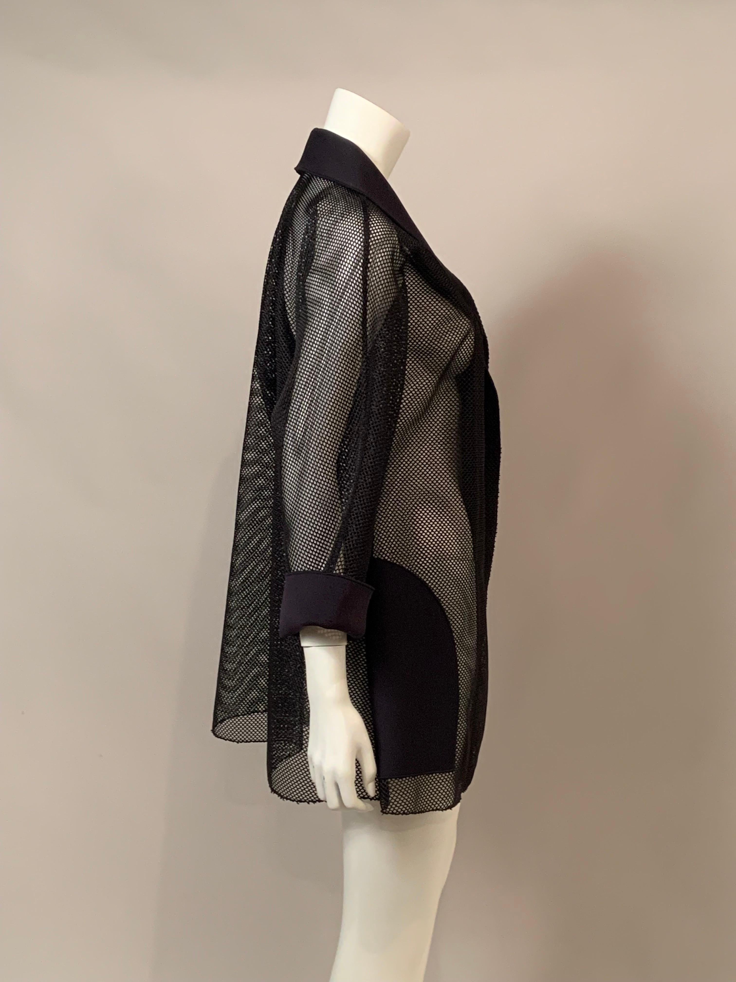 Anonymous Black Mesh or Open Work Swing Jacket  Never Worn 6