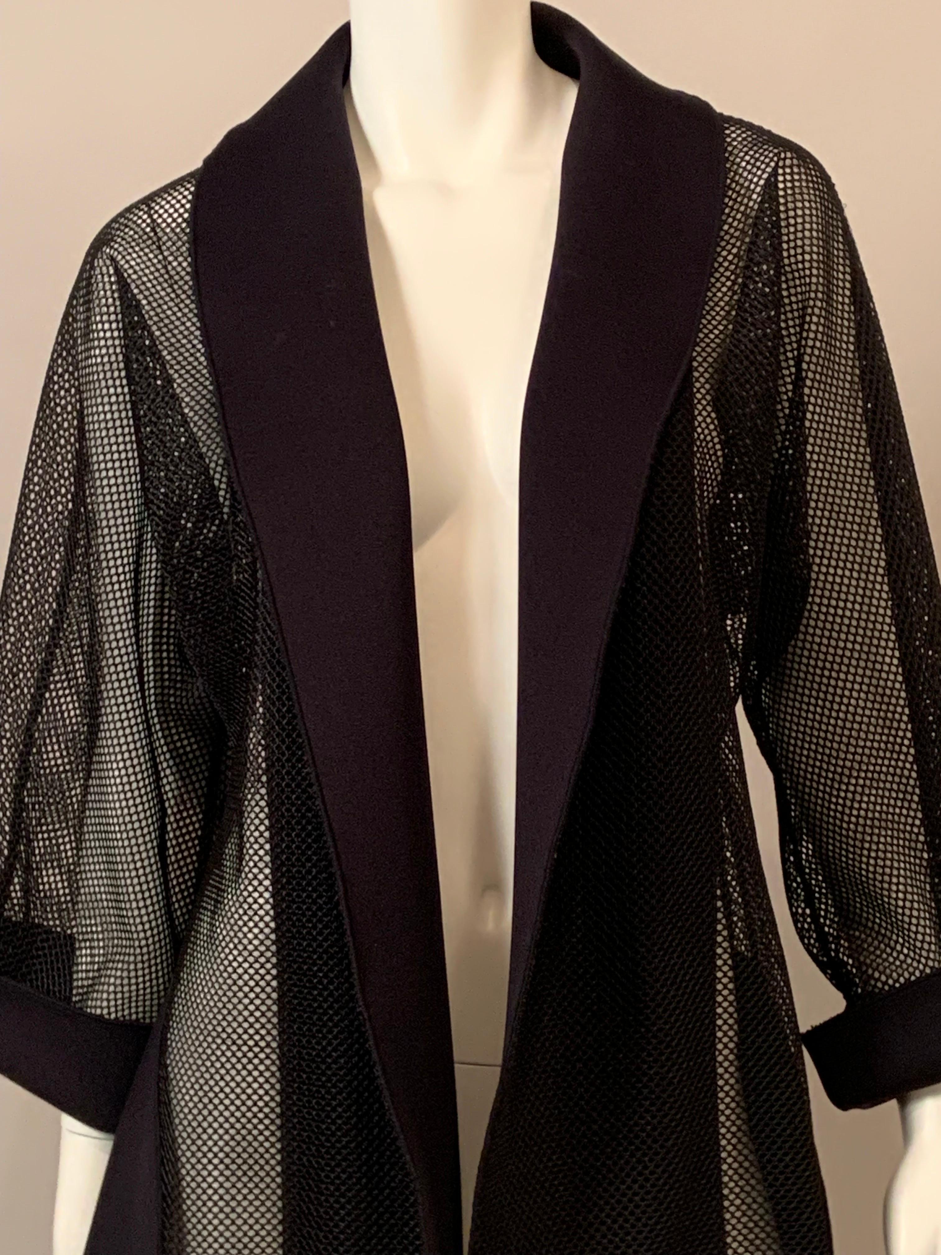 Anonymous Black Mesh or Open Work Swing Jacket  Never Worn In Excellent Condition In New Hope, PA