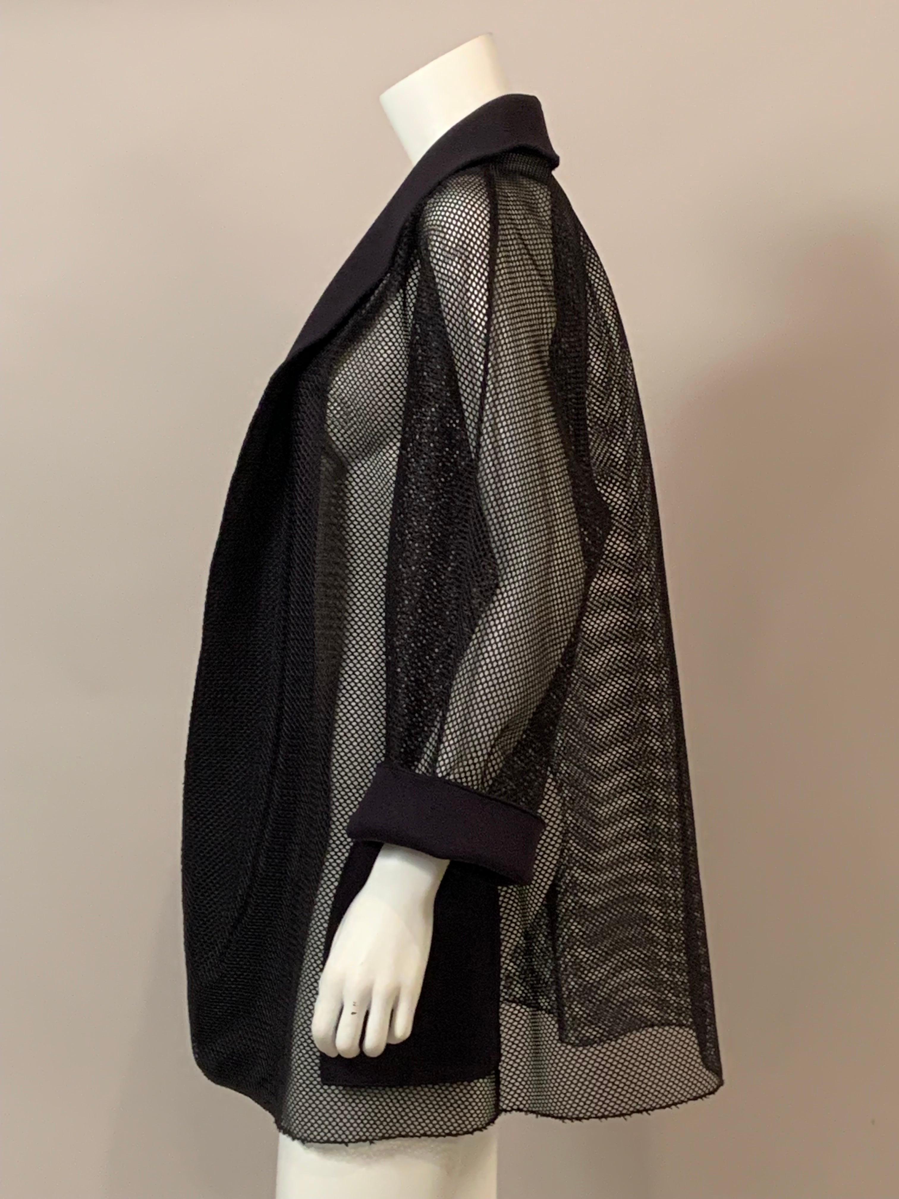 Anonymous Black Mesh or Open Work Swing Jacket  Never Worn 1