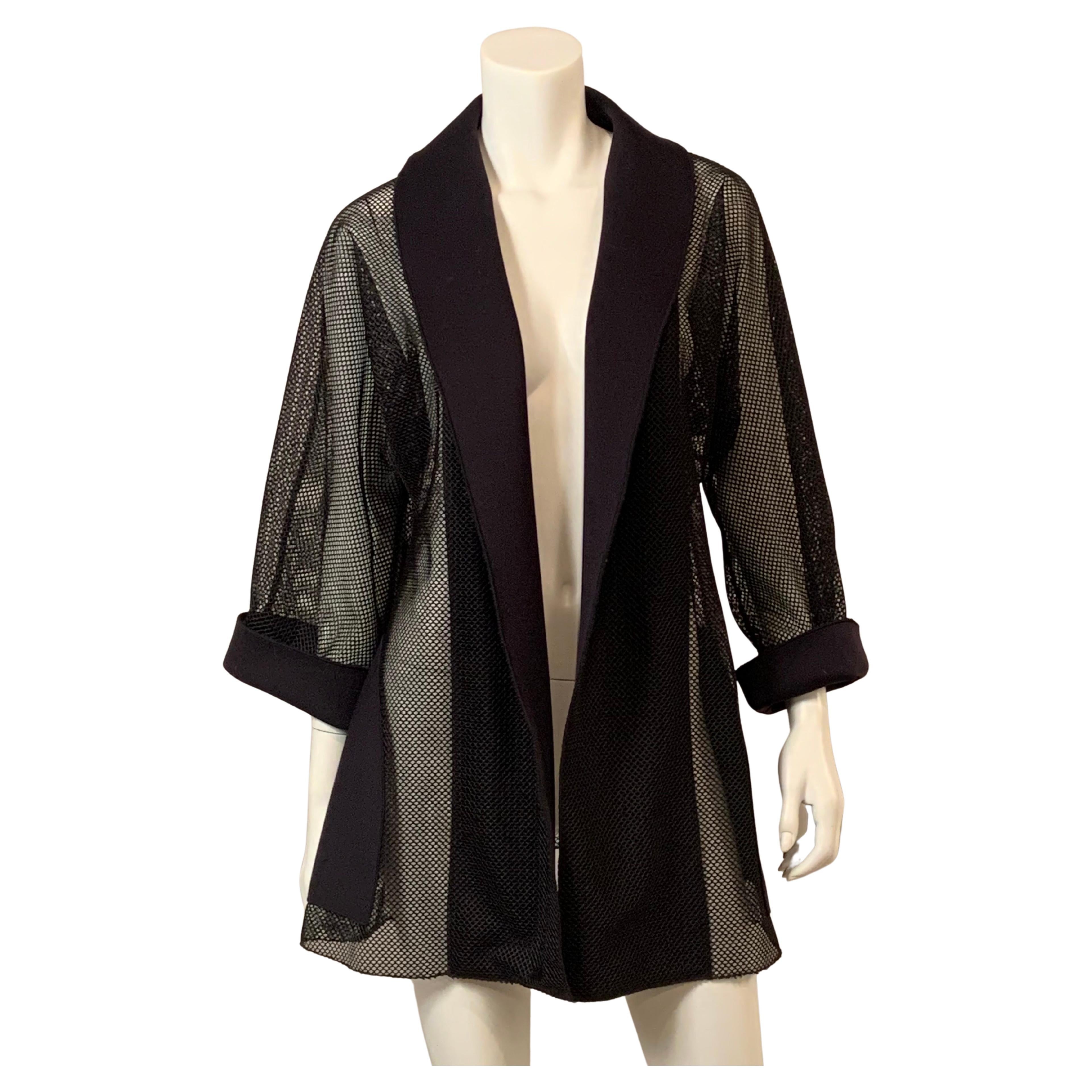 Anonymous Black Mesh or Open Work Swing Jacket  Never Worn