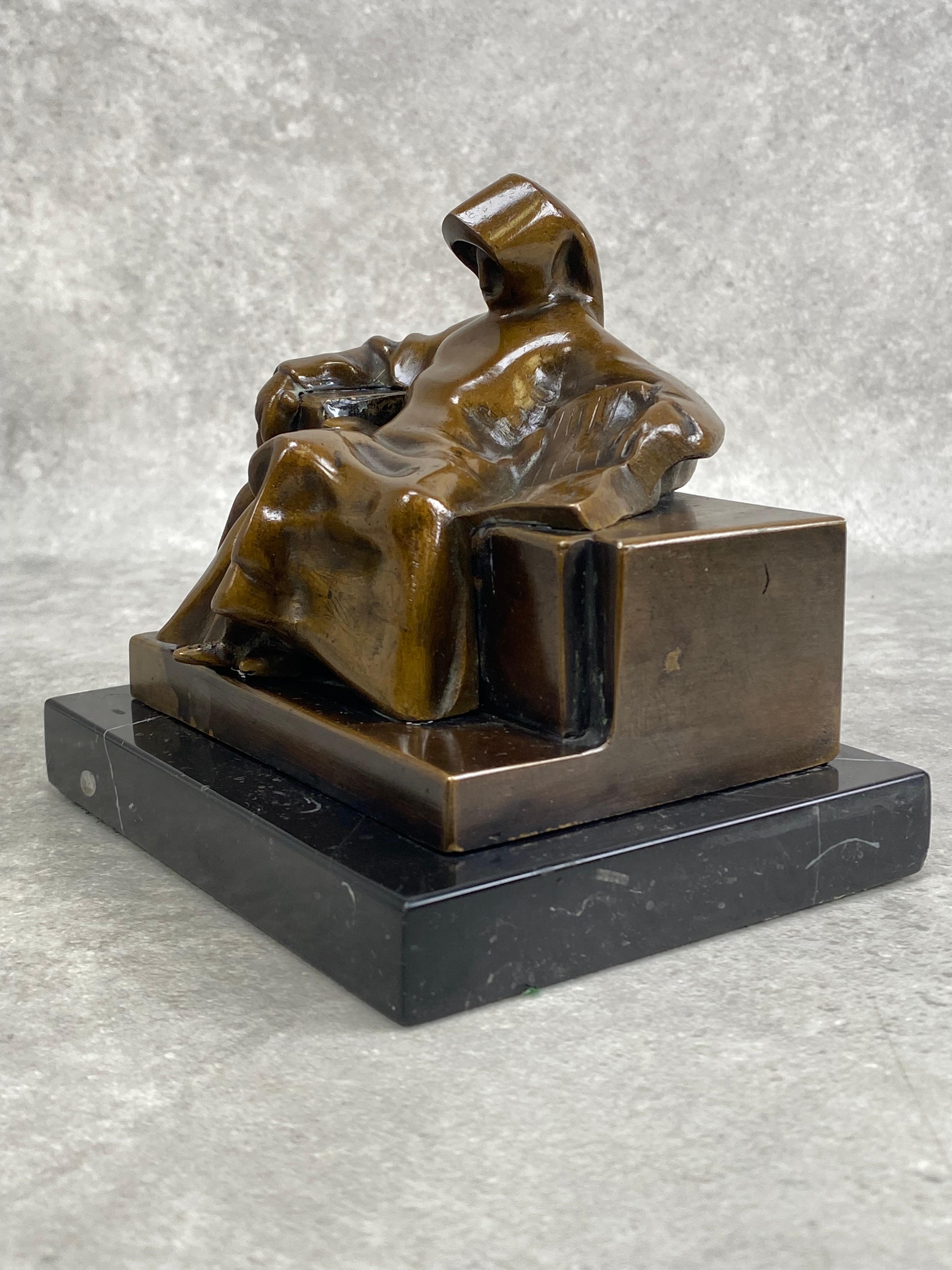 Busto in bronzo anonimo di Miklos Ligeti Budapest In condizioni ottime in vendita a Banská Štiavnica, SK