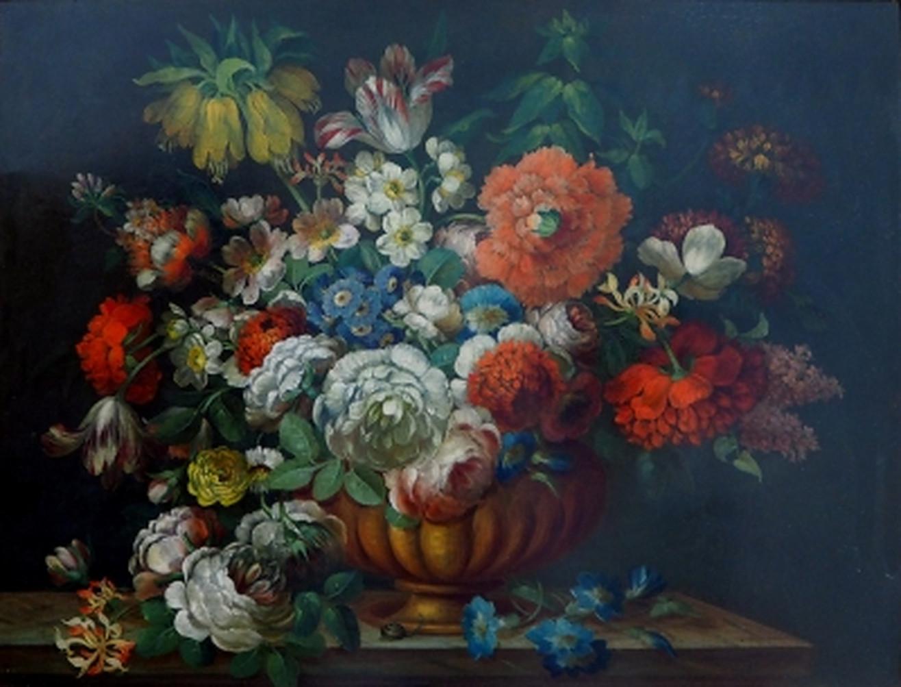 Anonymous Caravagesque Still-Life Painting - Flowers