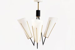 Suspension scandinave danoise du 20e siècle en métal et opaline, années 1960