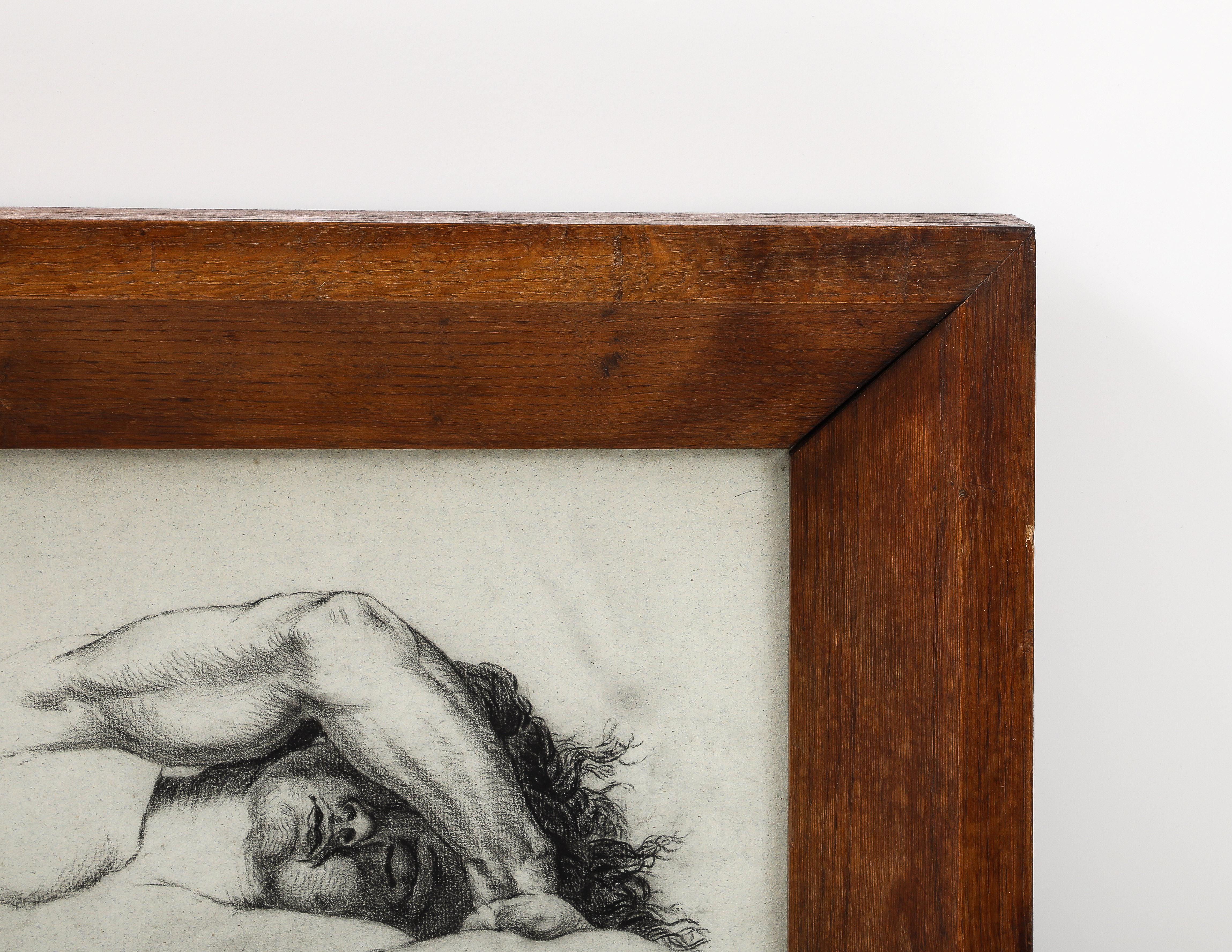 Anonymous, Drawing of Stretching Man, French, c. 1930 In Good Condition For Sale In Brooklyn, NY