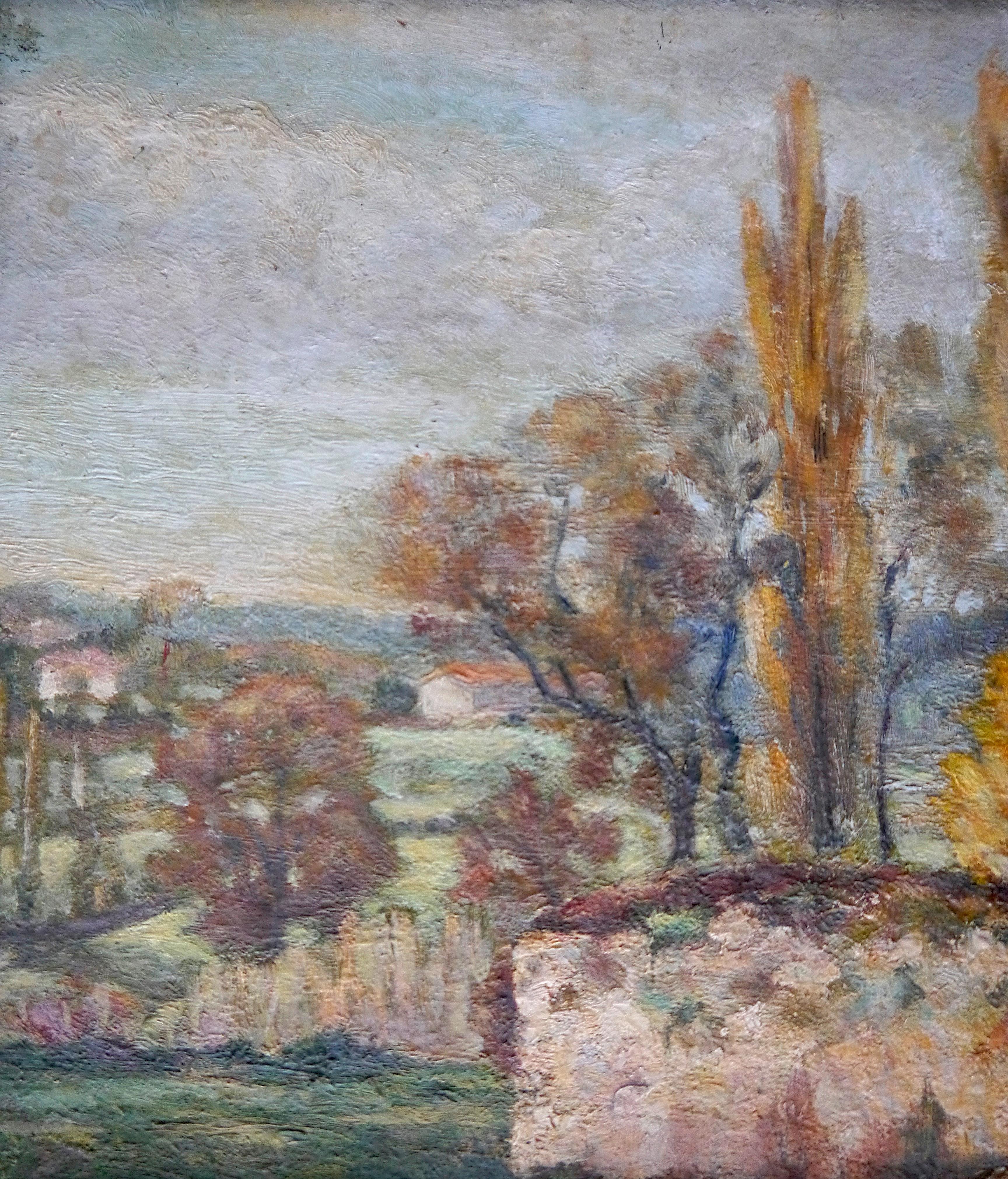 ➡️Provence Paisaje de Anónimo francés painter⬅️

Este cuadro parece ser de estilo impresionista o postimpresionista.
El artista utiliza una paleta cálida y terrosa, dominada por amarillos, marrones y verdes, que crea una armoniosa sensación