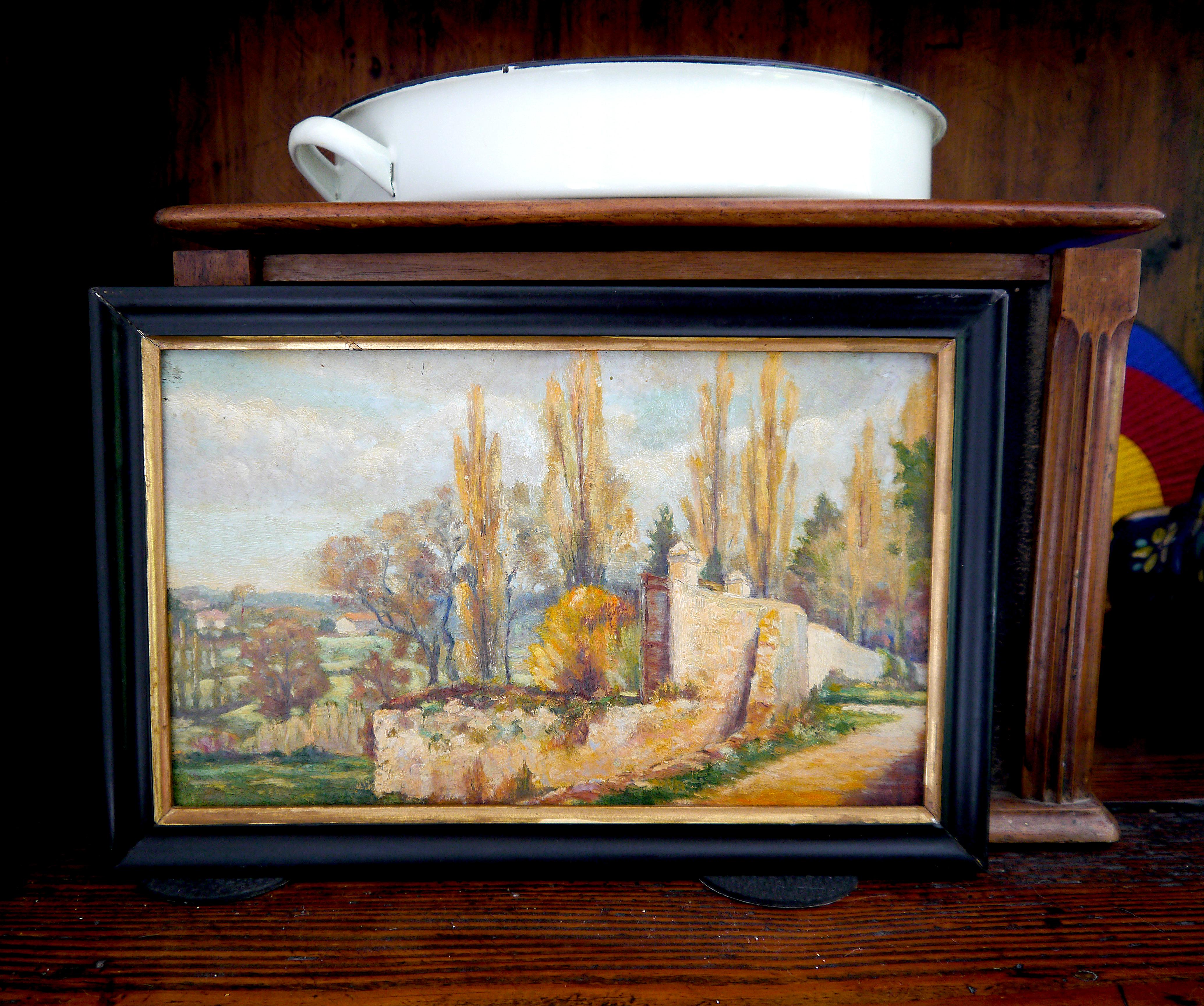 Escuela francesa  paisaje Pintura al óleo  Postimpresionista en venta 2