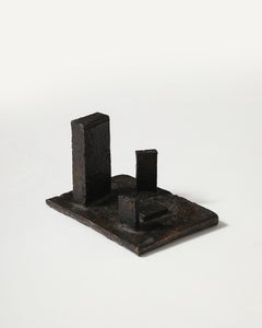 Anonymous Geometric Landscape Sculpture in Patinated Cast Iron, US, 20th C
