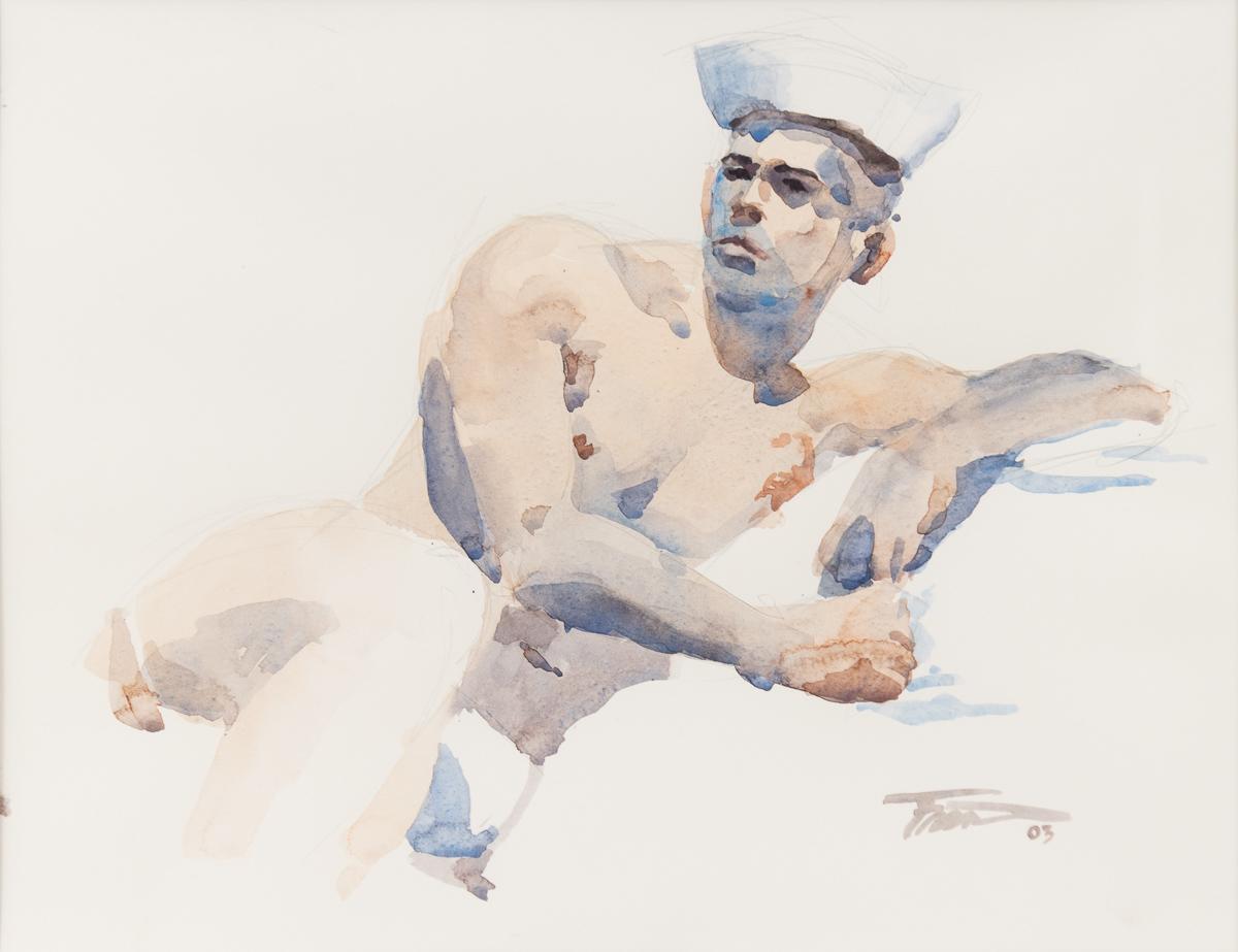Sailor Painting
2003

Signed and dated, l.r.

Watercolor on paper

10.5 x 13.5 inches, matted
19 x 23 inches, framed

This work is offered by CLAMP in New York City.