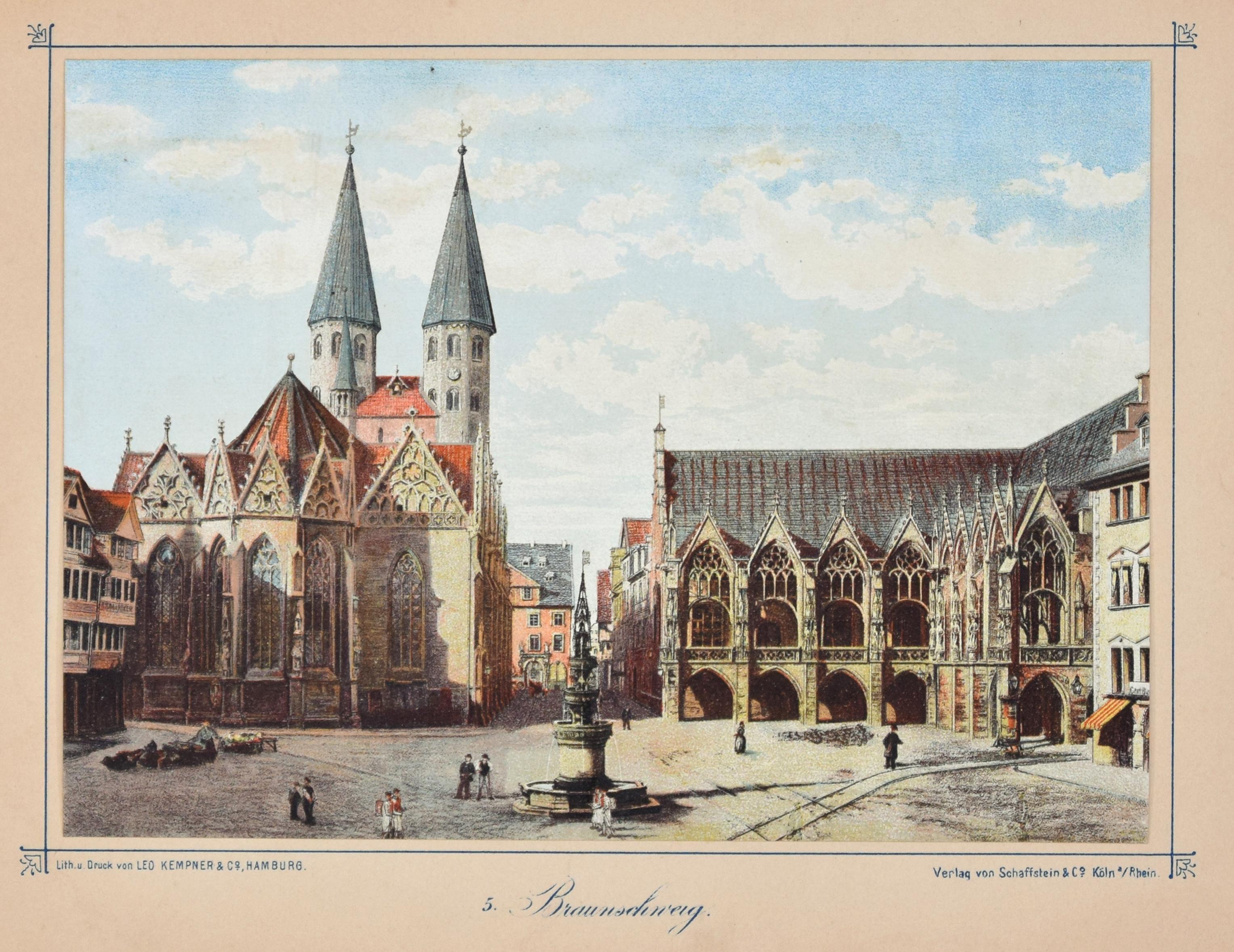 Unknown Landscape Print - Braunschweig  - Lithograph Mid 19° Century