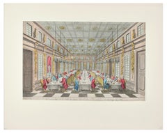 Salle Des Festins De Versailles - Original Etching Late 18° Century