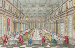 Antique Salle Des Festins De Versailles - Original Etching Late 18° Century