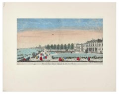 Somerset  Royal Palace View - Original Etching 18° Century