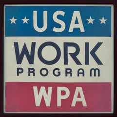 Vintage WPA Work Program Poster Mid-20th Century Social Realism American Scene