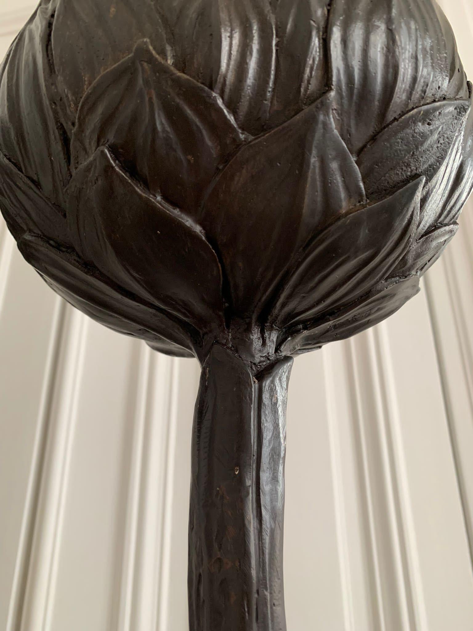 Floor Lamp Giacometti Style  bronze artichoke France 1980 In Good Condition For Sale In Paris, FR