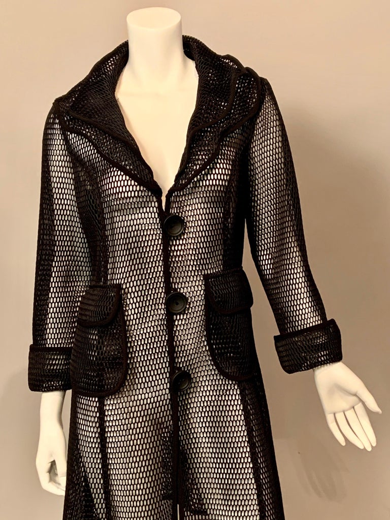 Anonymous Sexy See Through Black Mesh Coat or Coat/Dress at 1stDibs