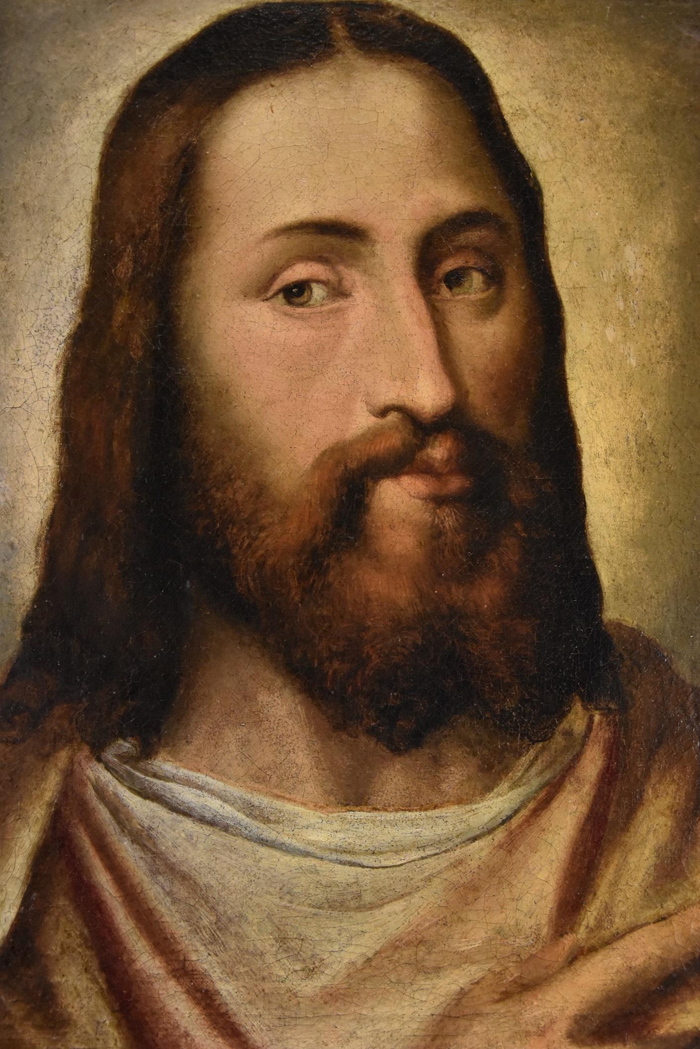Portrait du Christ Titien 16ème siècle Huile sur toile Grand maître Venezia Italie 3