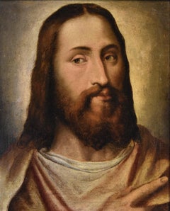 Retrato Cristo Tiziano Siglo XVI Pintura Oleo sobre lienzo Viejo maestro Venezia Italia