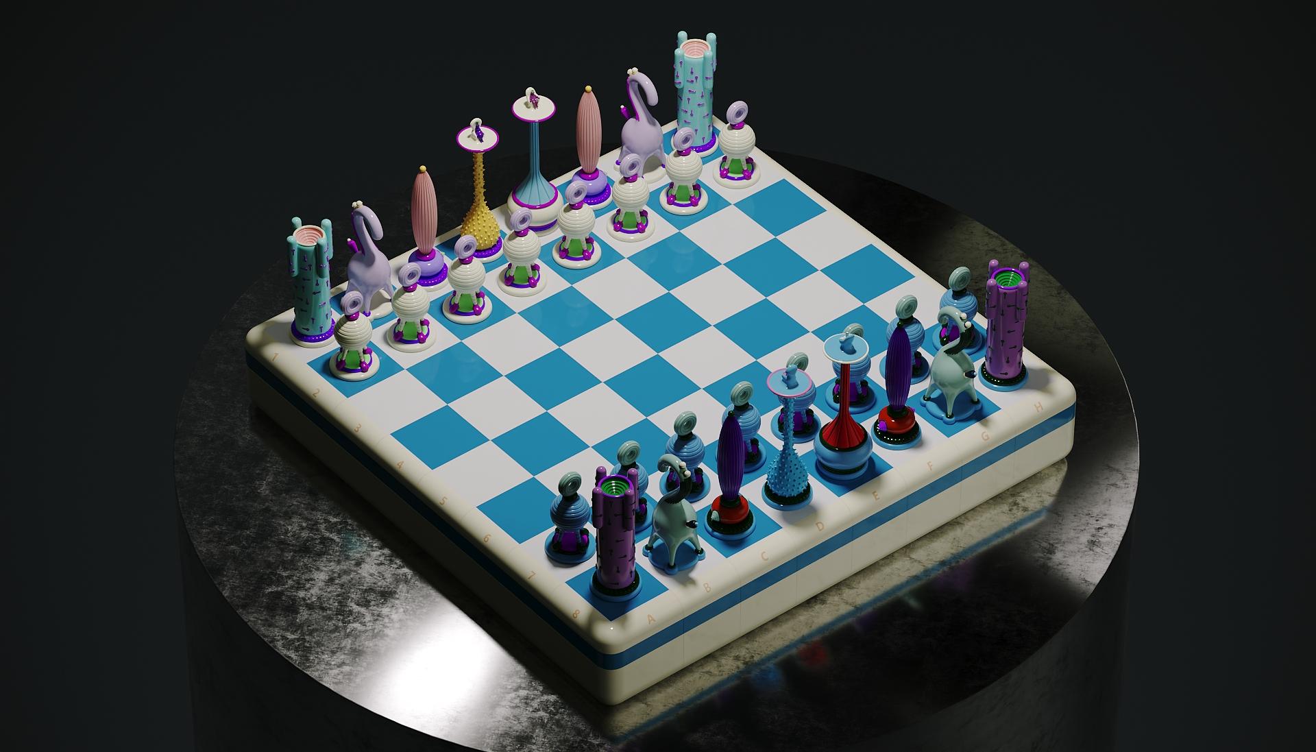 Scacchi in edizione limitata a tecnica mista Another Kingdom:Light Stage di Taras Yoom in vendita 7