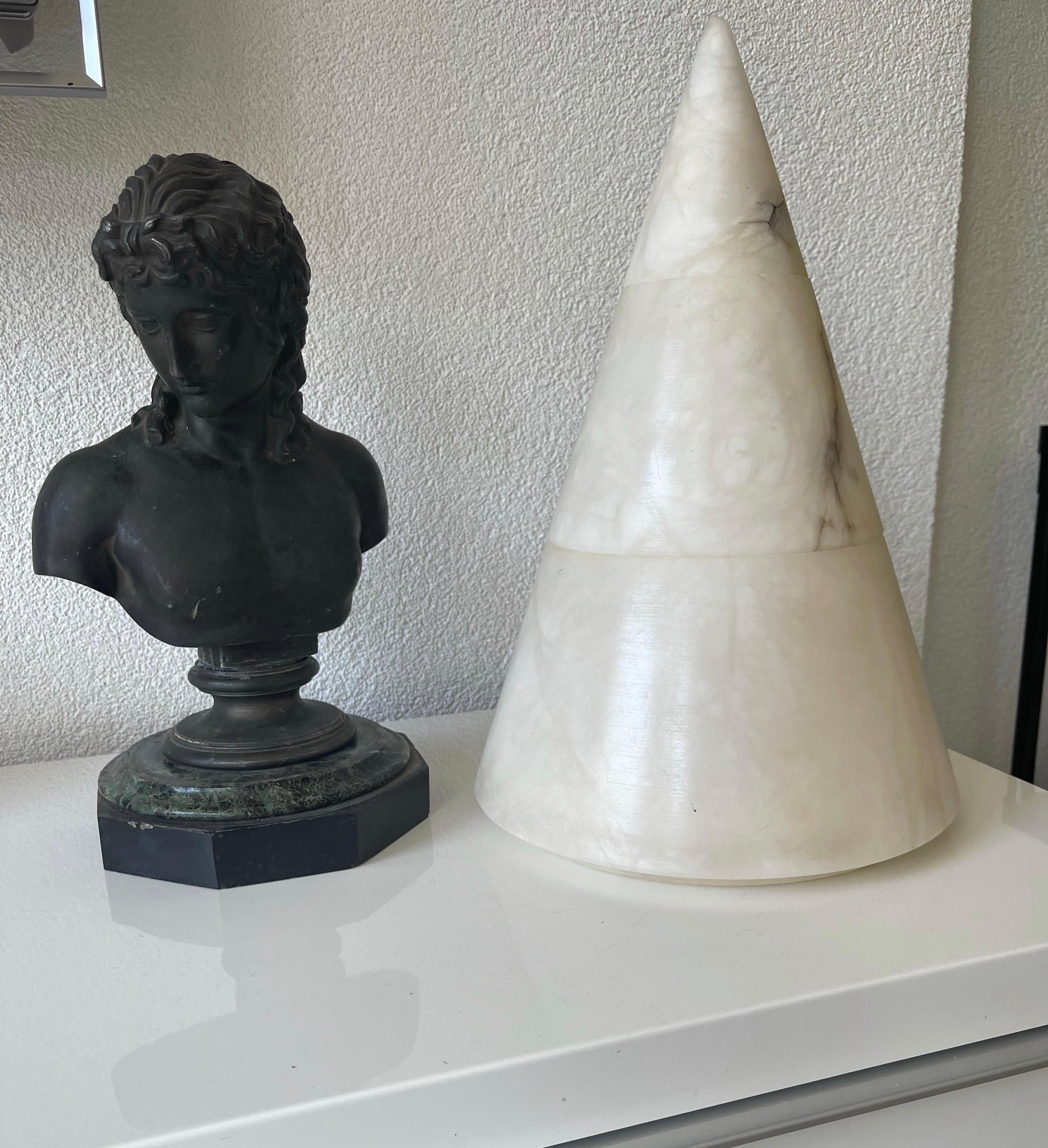 Stylish mineral stone 1970s table lamp of a slightly different color.

We decided to publish this second conical shape alabaster table lamp separately, because it is just slightly different in color than the one we offered in our gallery about one