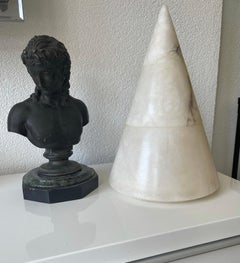 Another Mid-Century Modern Alabaster Pyramid Design and Conical Shape Table Lamp