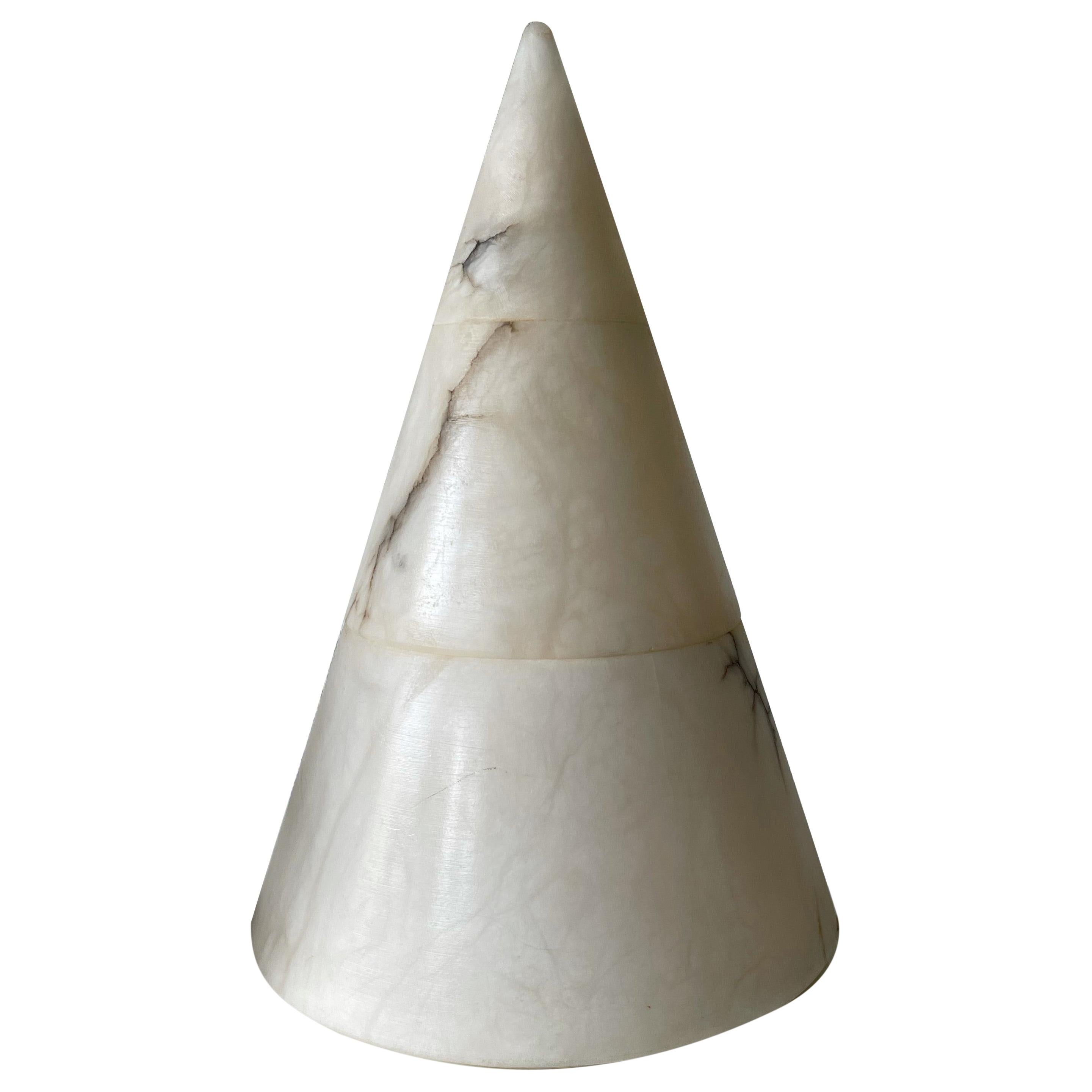 Another Mid-Century Modern Alabaster Pyramid Design and Conical Shape Table Lamp