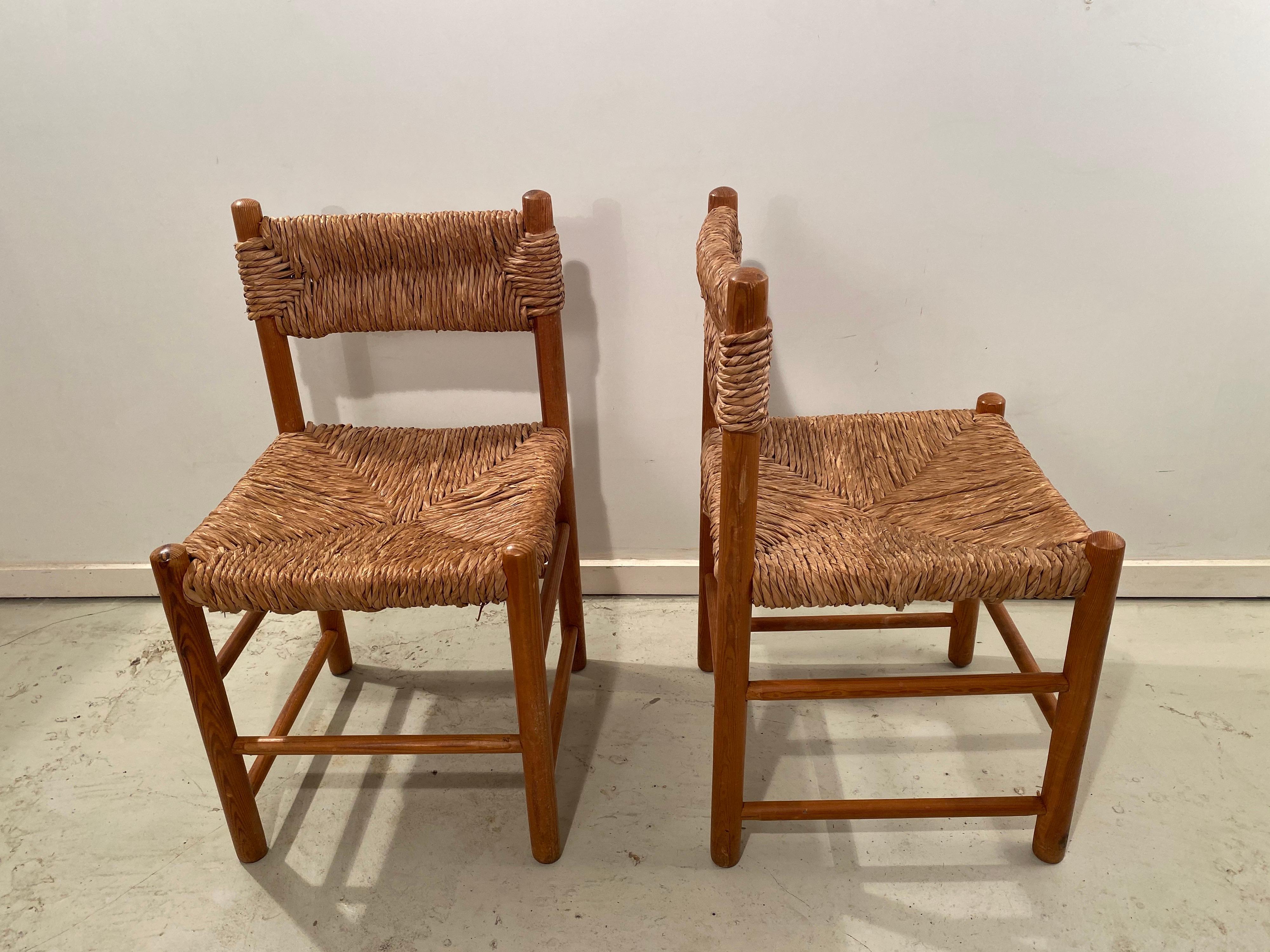 Mid-Century Modern Another Pair of Dordogne Chairs by Charlotte Perriand for Sentou For Sale