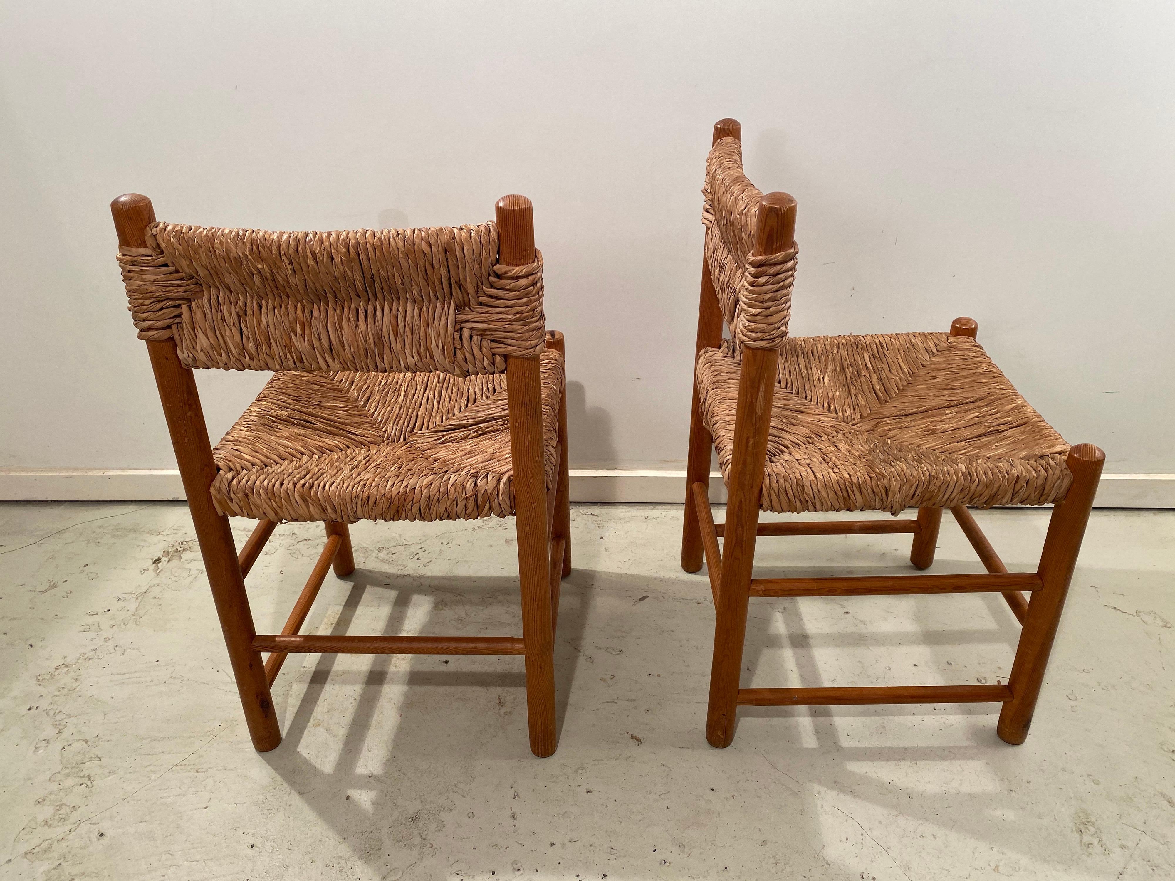 French Another Pair of Dordogne Chairs by Charlotte Perriand for Sentou For Sale