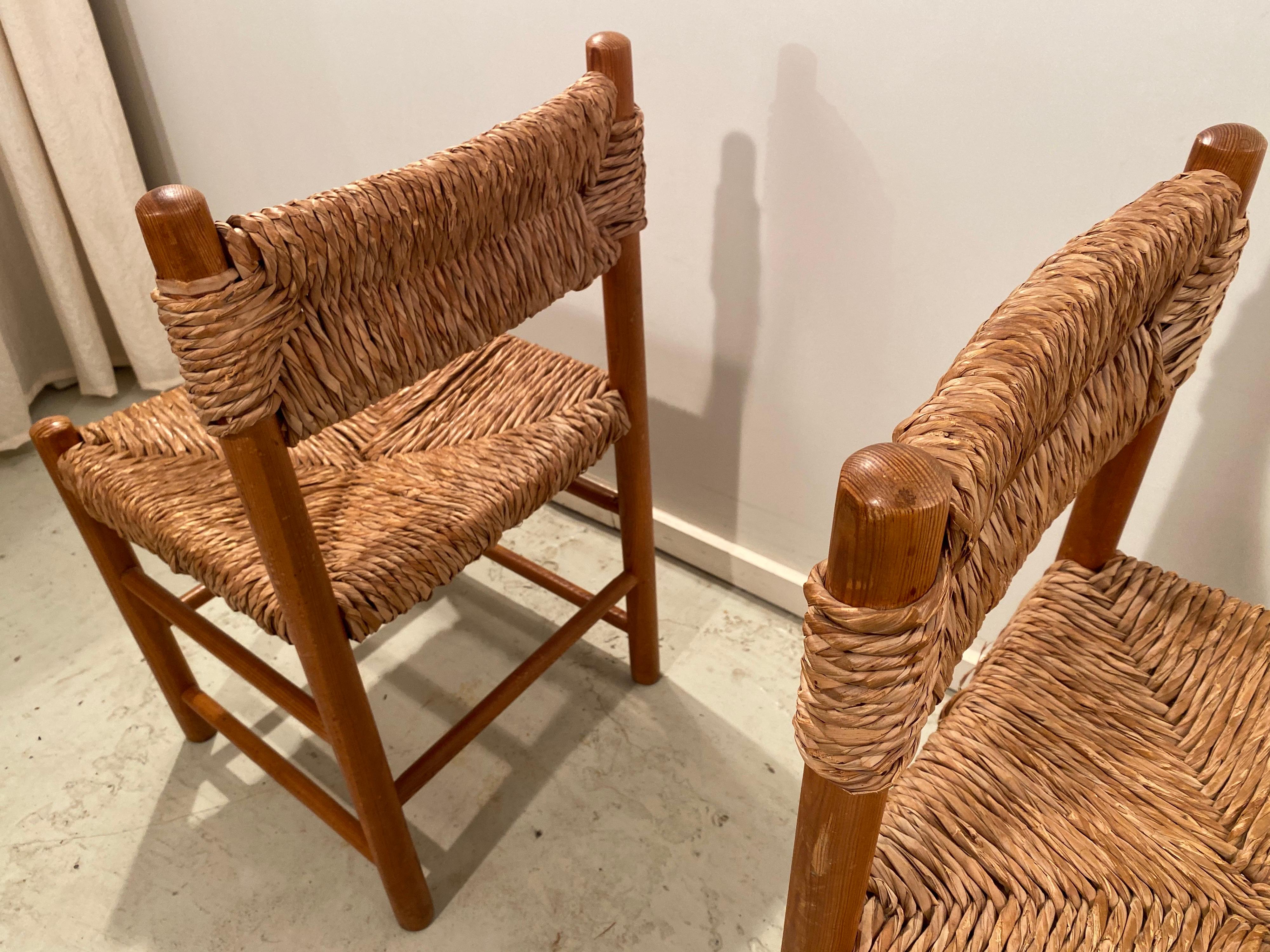 Mid-20th Century Another Pair of Dordogne Chairs by Charlotte Perriand for Sentou For Sale