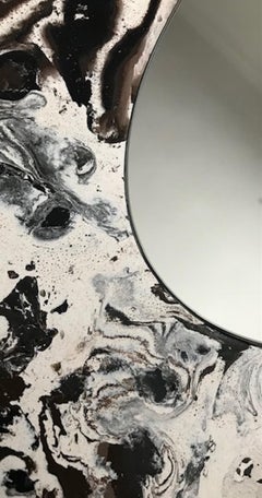 One Of A Kind  Wall Console & Mirror Set - Hand crafted, stucco marble