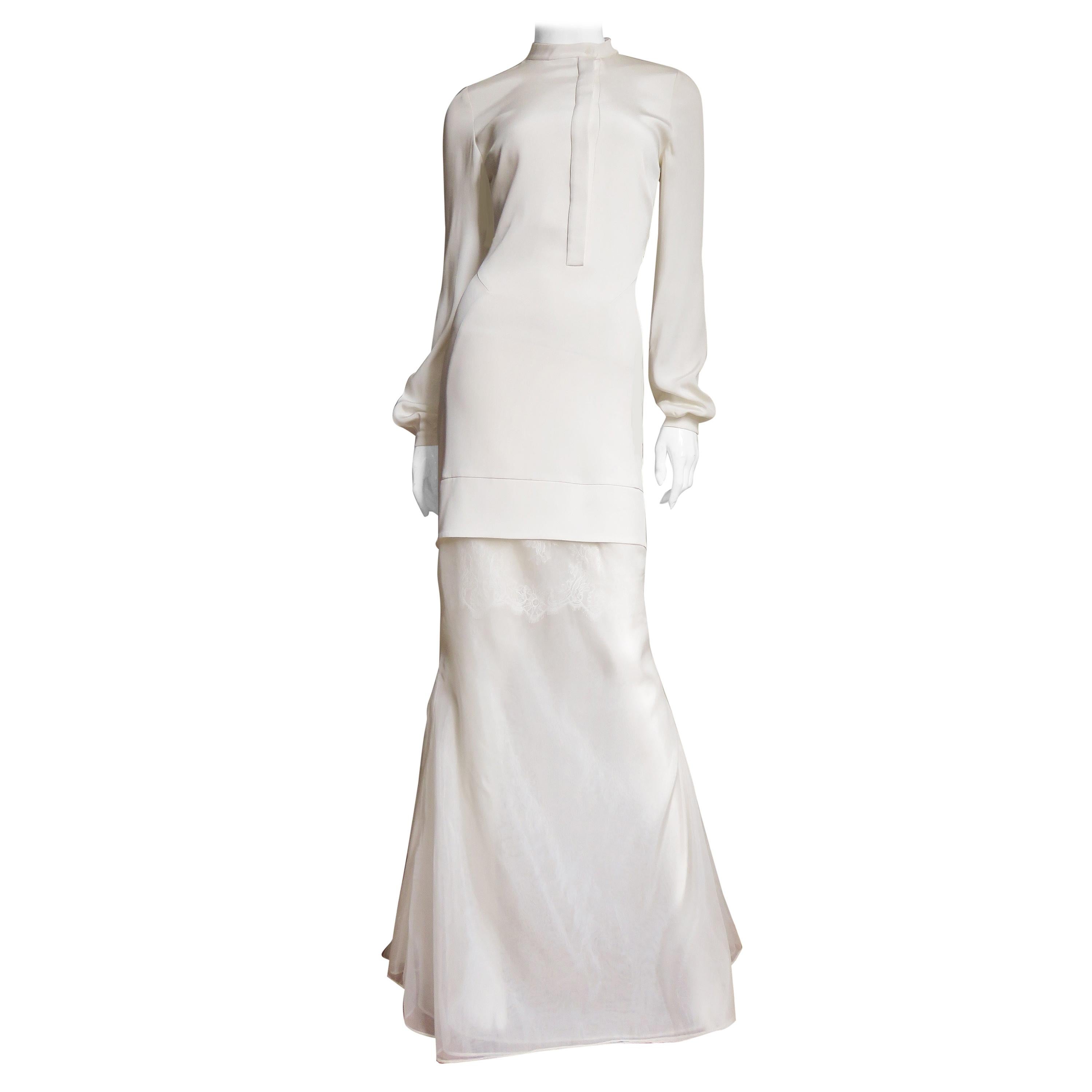 white silk maxi dress