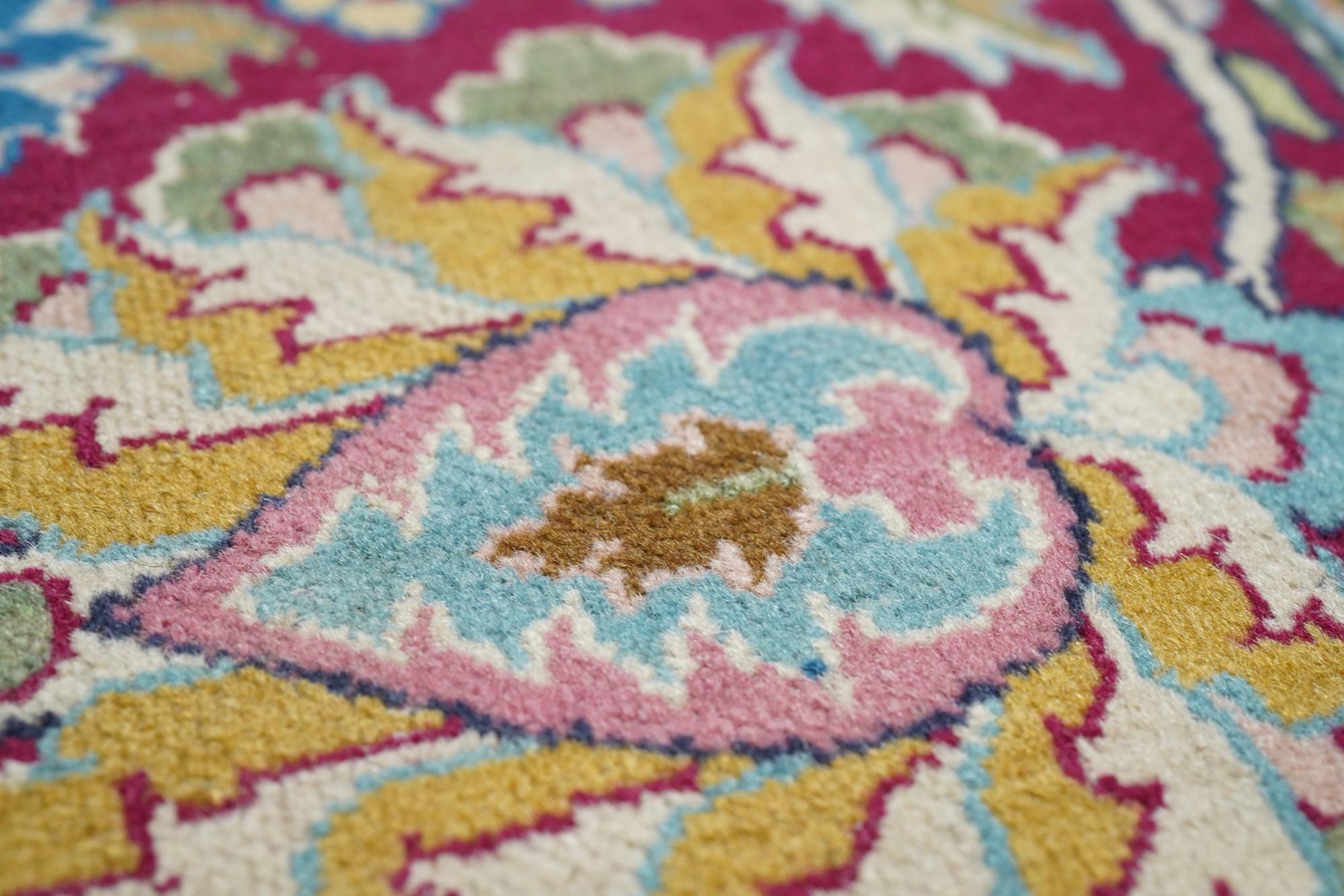 Wool Antique Kerman Rug 9'1'' x 12'0'' For Sale