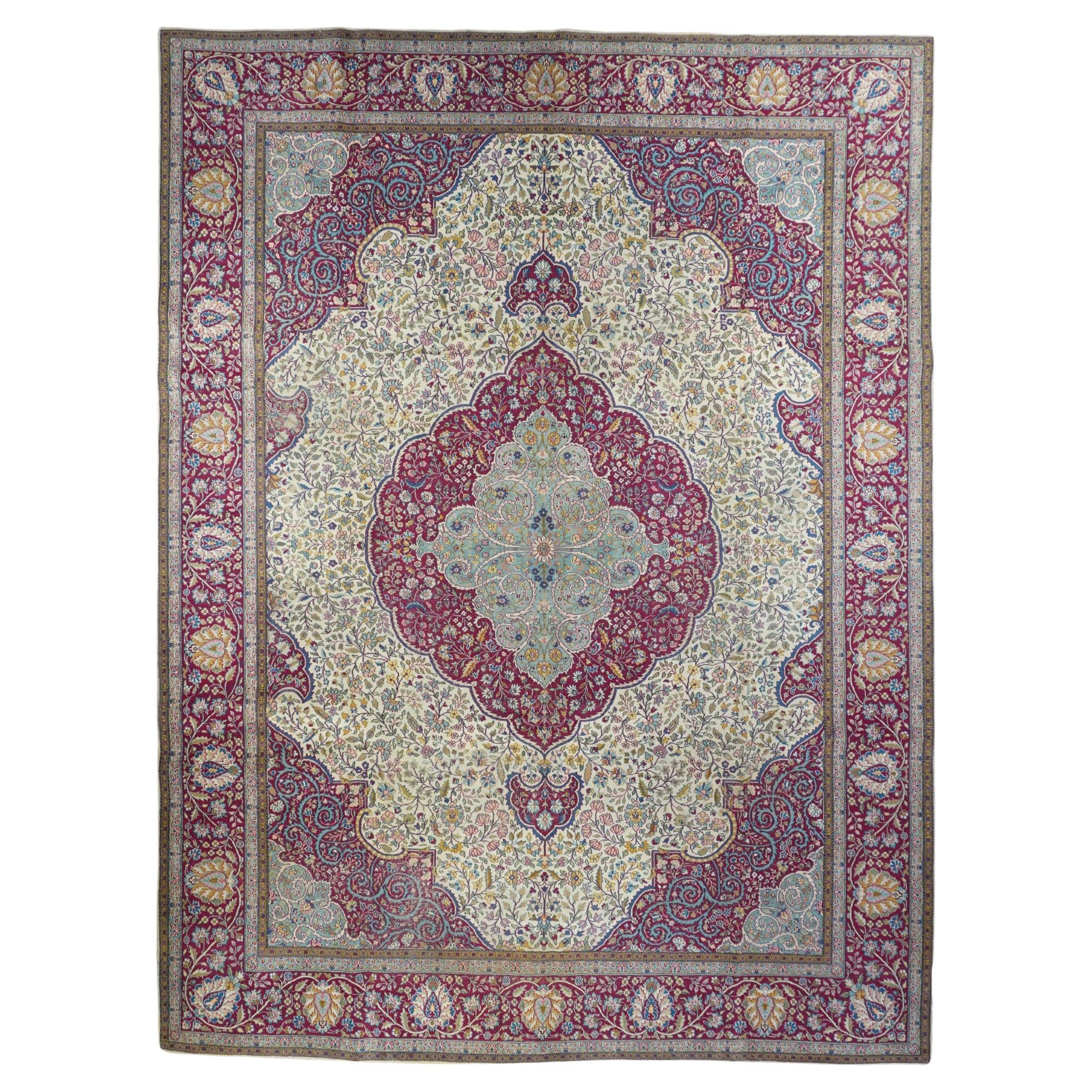Antique Kerman Rug 9'1'' x 12'0'' For Sale