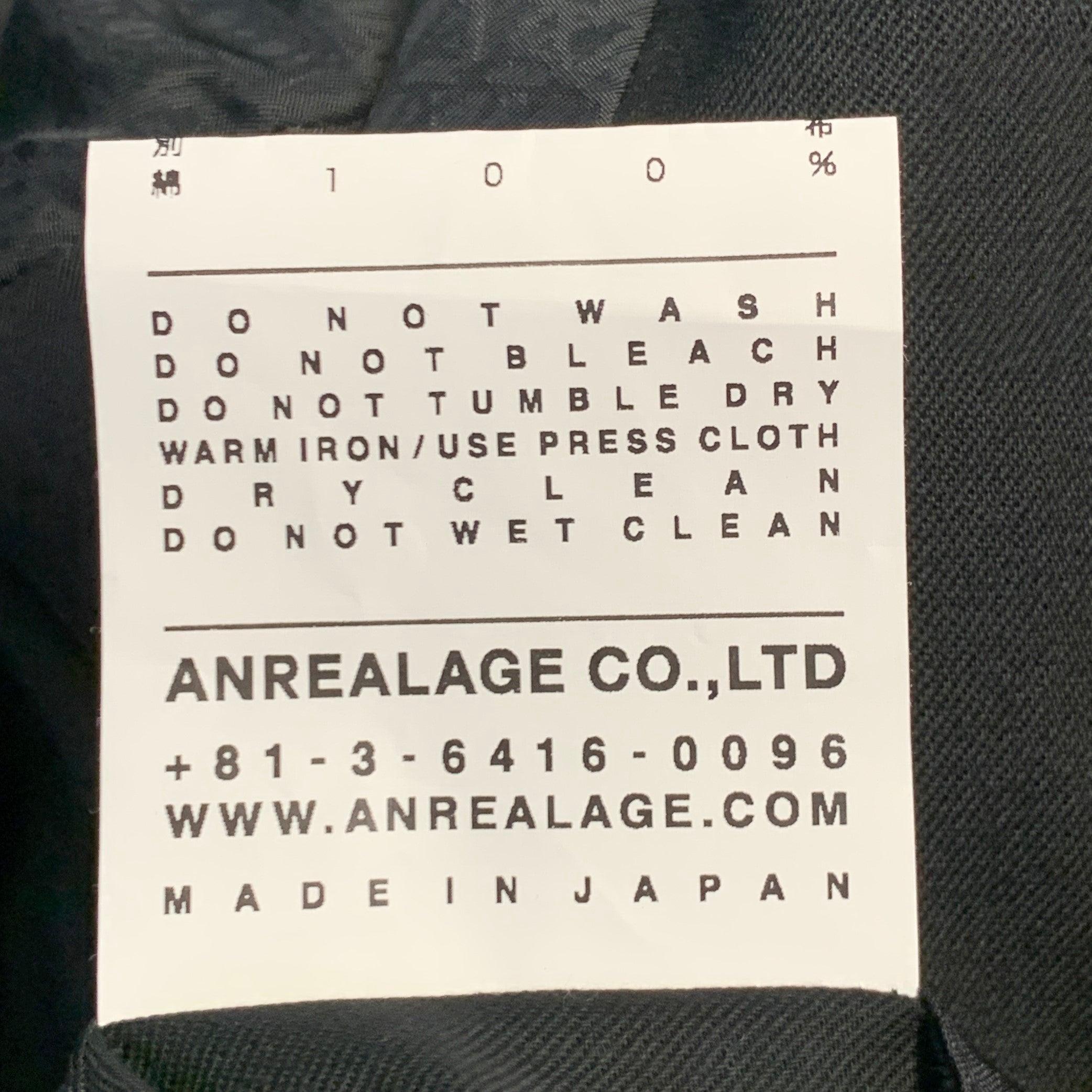 ANREALAGE Größe M Schwarz Wolle Oversized Tüll Band Jacke im Angebot 6