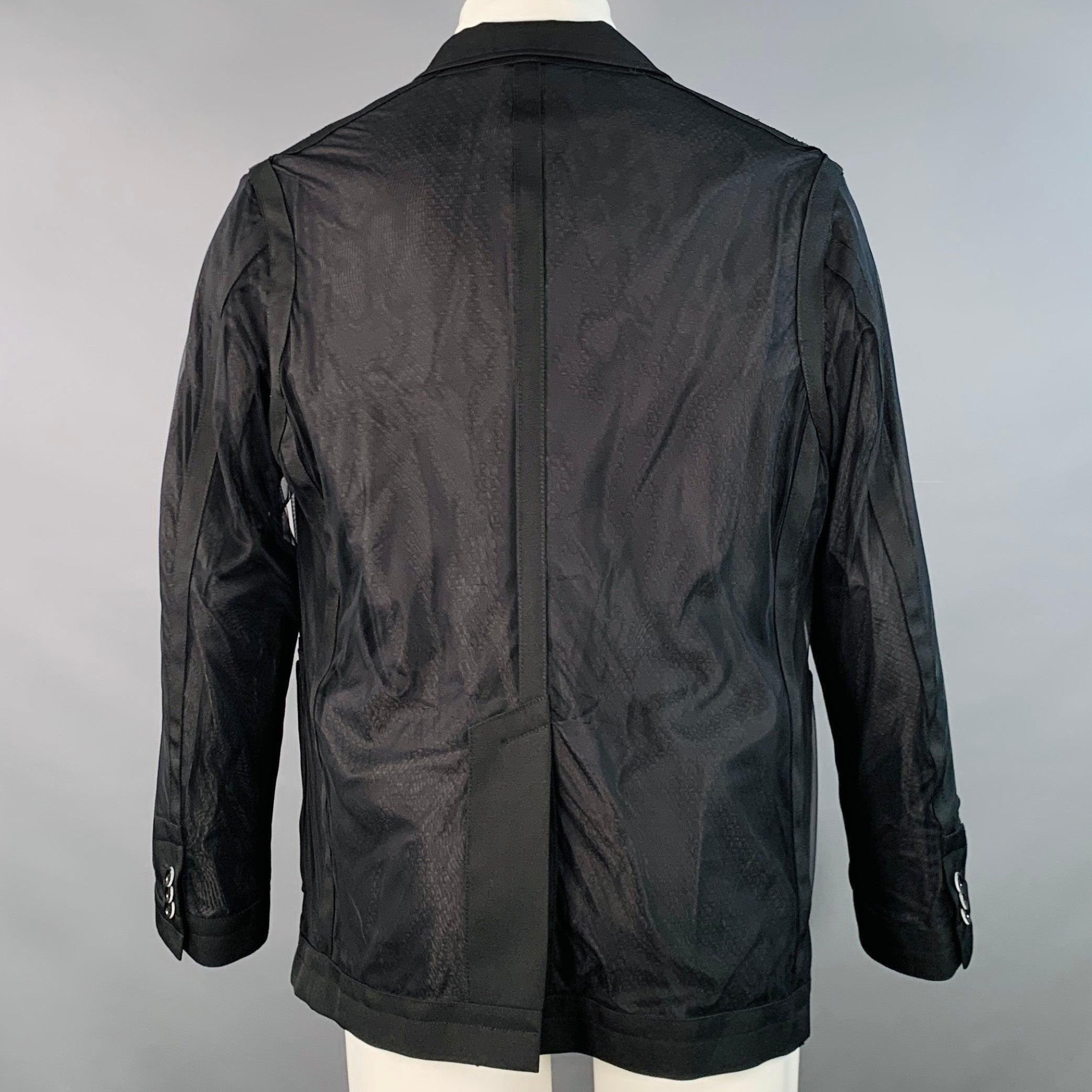 ANREALAGE Größe M Schwarz Wolle Oversized Tüll Band Jacke im Angebot 1