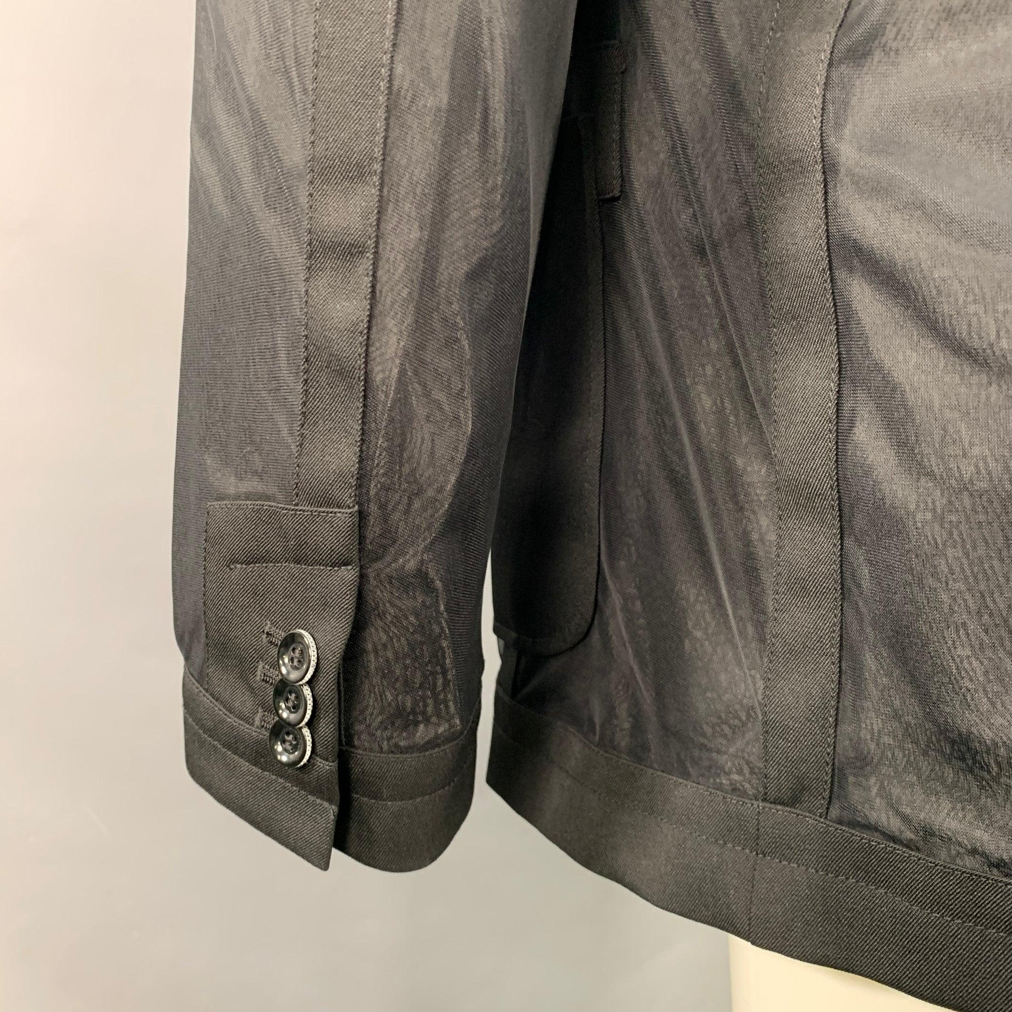 ANREALAGE Größe M Schwarz Wolle Oversized Tüll Band Jacke im Angebot 2