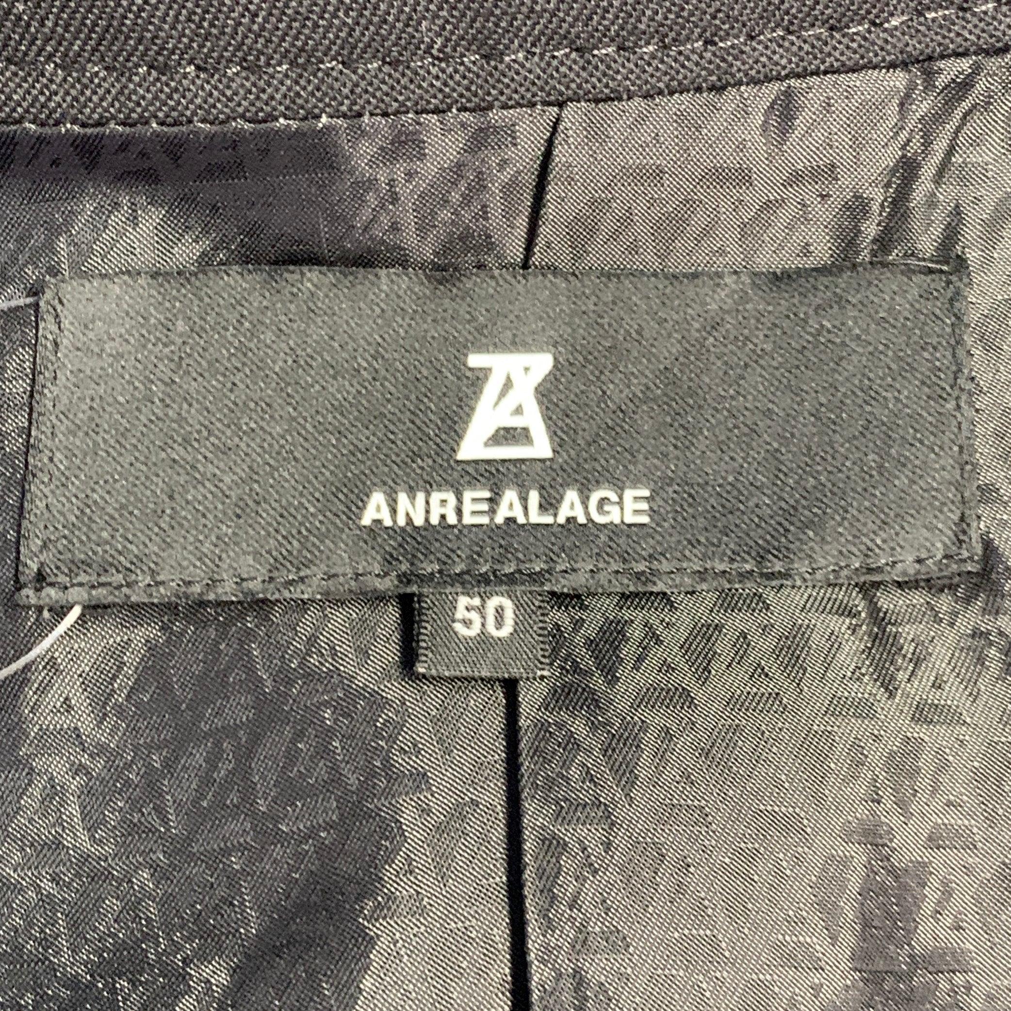 ANREALAGE Größe M Schwarz Wolle Oversized Tüll Band Jacke im Angebot 3