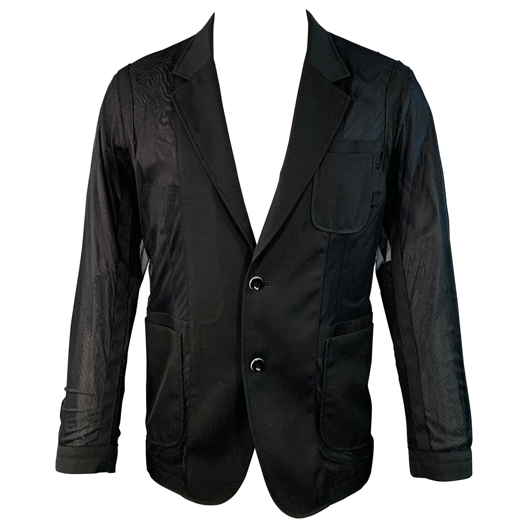 ANREALAGE Größe M Schwarz Wolle Oversized Tüll Band Jacke im Angebot