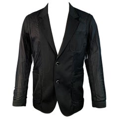 ANREALAGE Größe M Schwarz Wolle Oversized Tüll Band Jacke